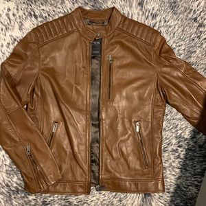 NWT Barney’s Original Brown Leather Jacket Medium